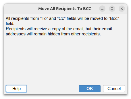 Move all recipients to Bcc action in MSH Postfix Milter