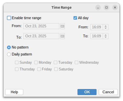 Rule scheduler time range settings in MSH Postfix Milter